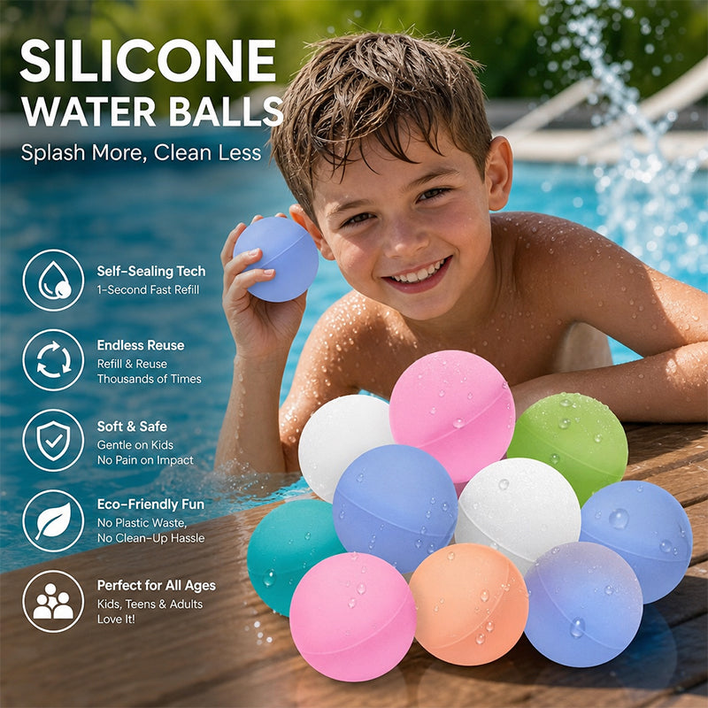 💦Dunk, Throw, Repeat🎈 Reusable Self-Sealing Water Balloon