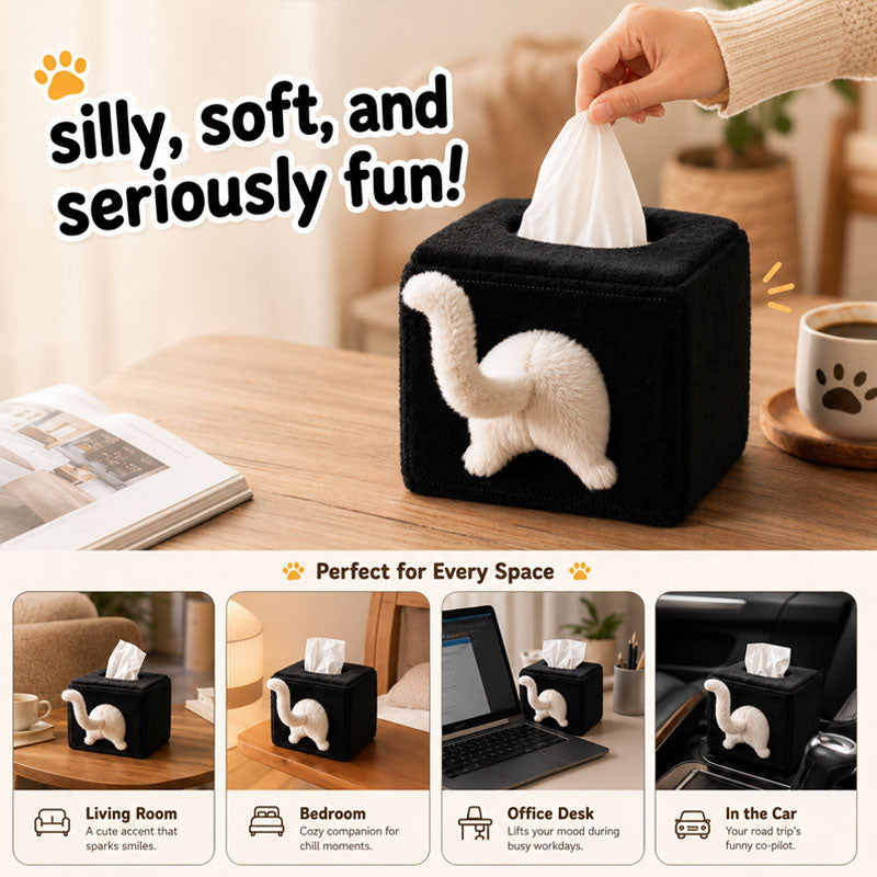 🐱Bring some cheeky fun to your home--Cat Butt Tissue Box