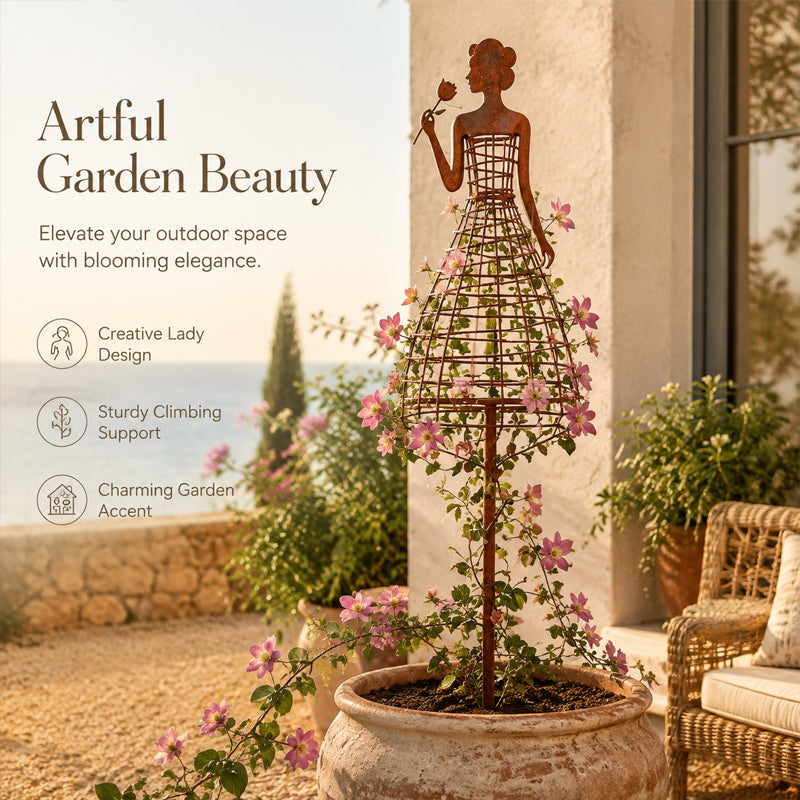 🌹Rust-Style Female Dress Plant Climbing Trellis - Outdoor Garden Decor