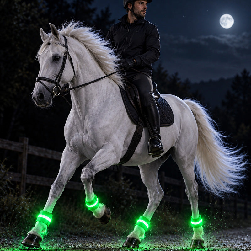 🐎 LED Bands for Horses – Set of 4 | Safety Lights for Nighttime Riding ✨
