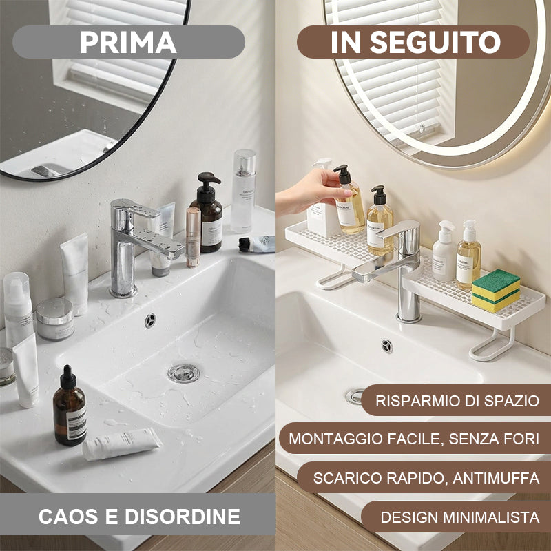 🚿Order and elegance on your sink✨Multifunctional metal container for the bathroom