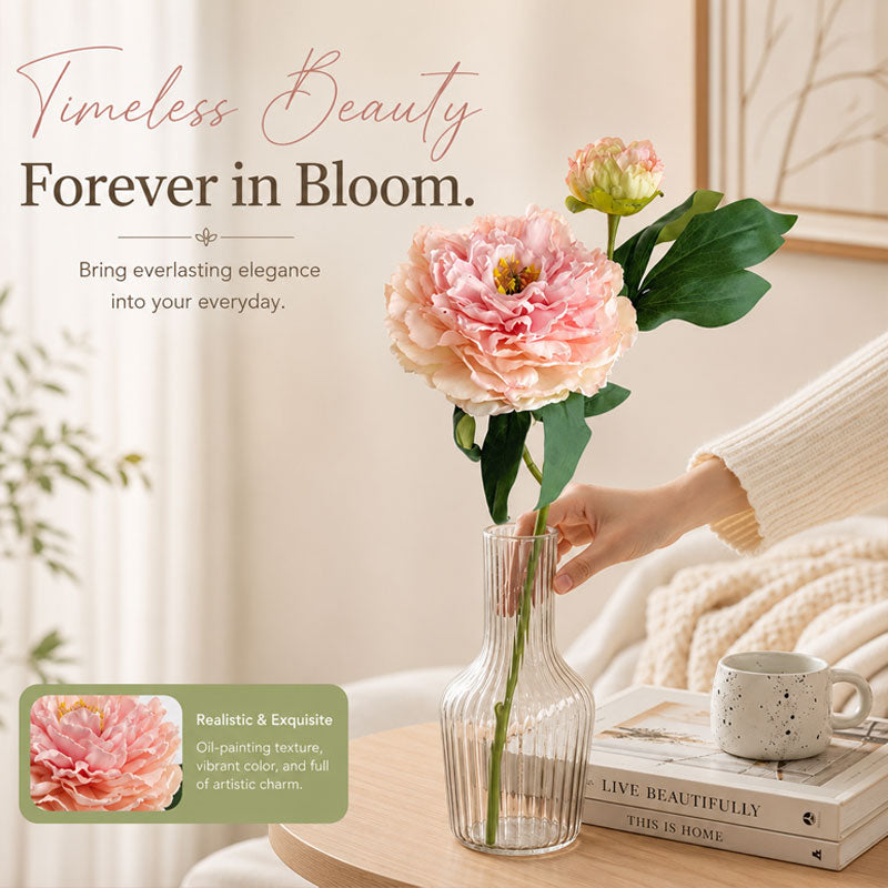 🌸 Artificial Peony Flowers Foil Edges - High-Quality Home Decor