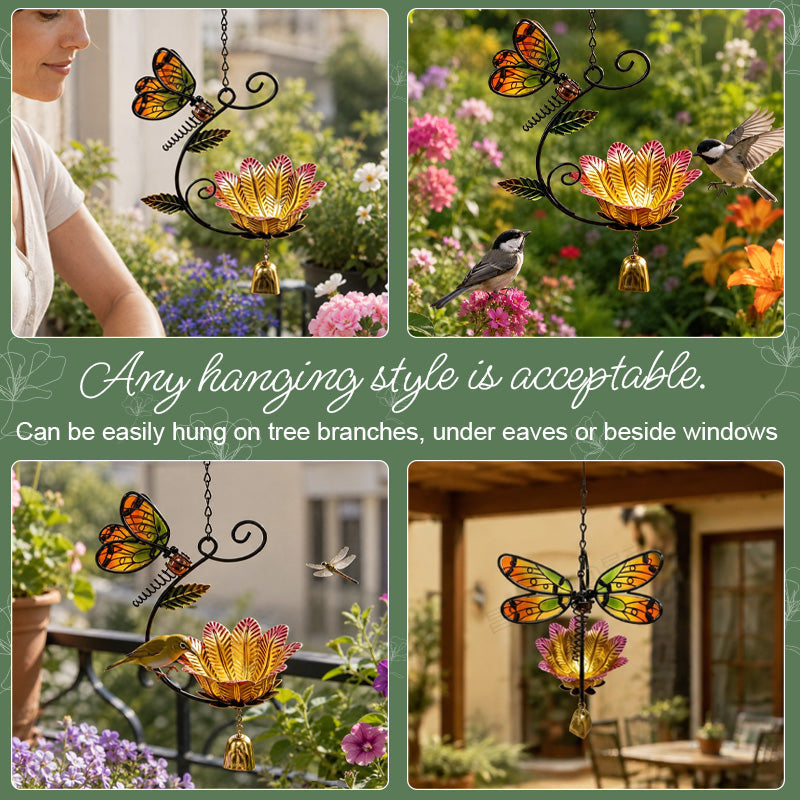 🦋🌼 Butterfly & Flower Bell Feeder — a charming accent for garden moments
