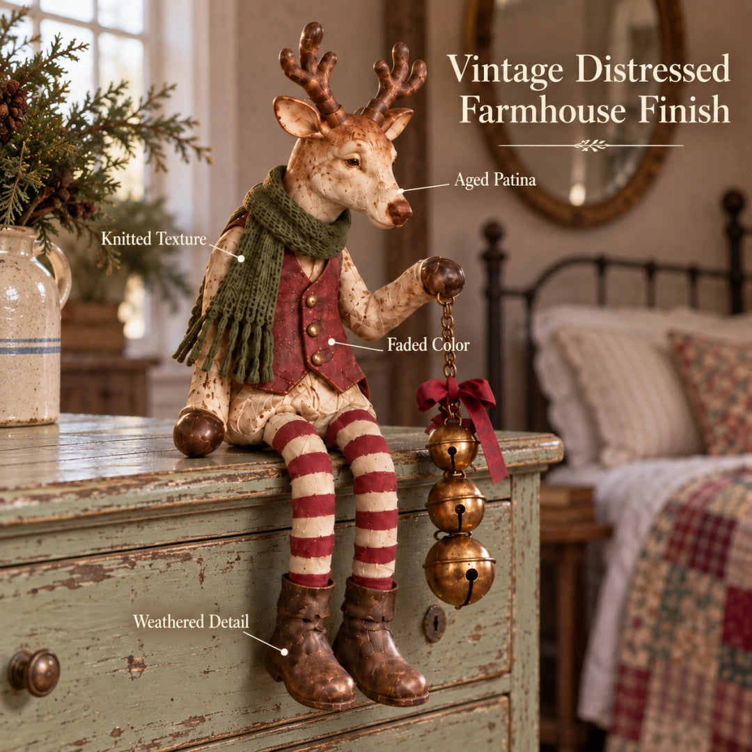 🦌🎄 Sitting Reindeer Figurine--a little Christmas charm for every corner