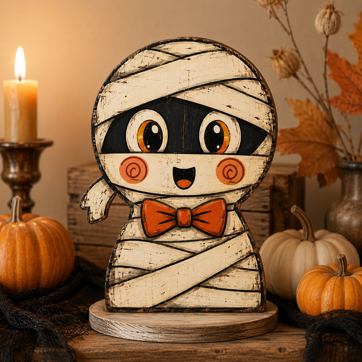 🎃 Vintage Wooden Halloween Figurines — Add Retro Nostalgic Charm to Your Tabletop! 🍂