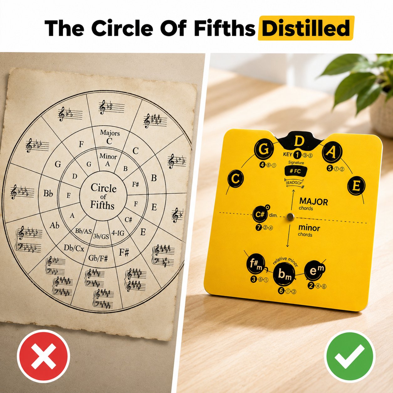 🎵 Circle of Fifths Music Theory Decoder Wheel — Visual Chord & Scale Guide for Any Instrument! ✨