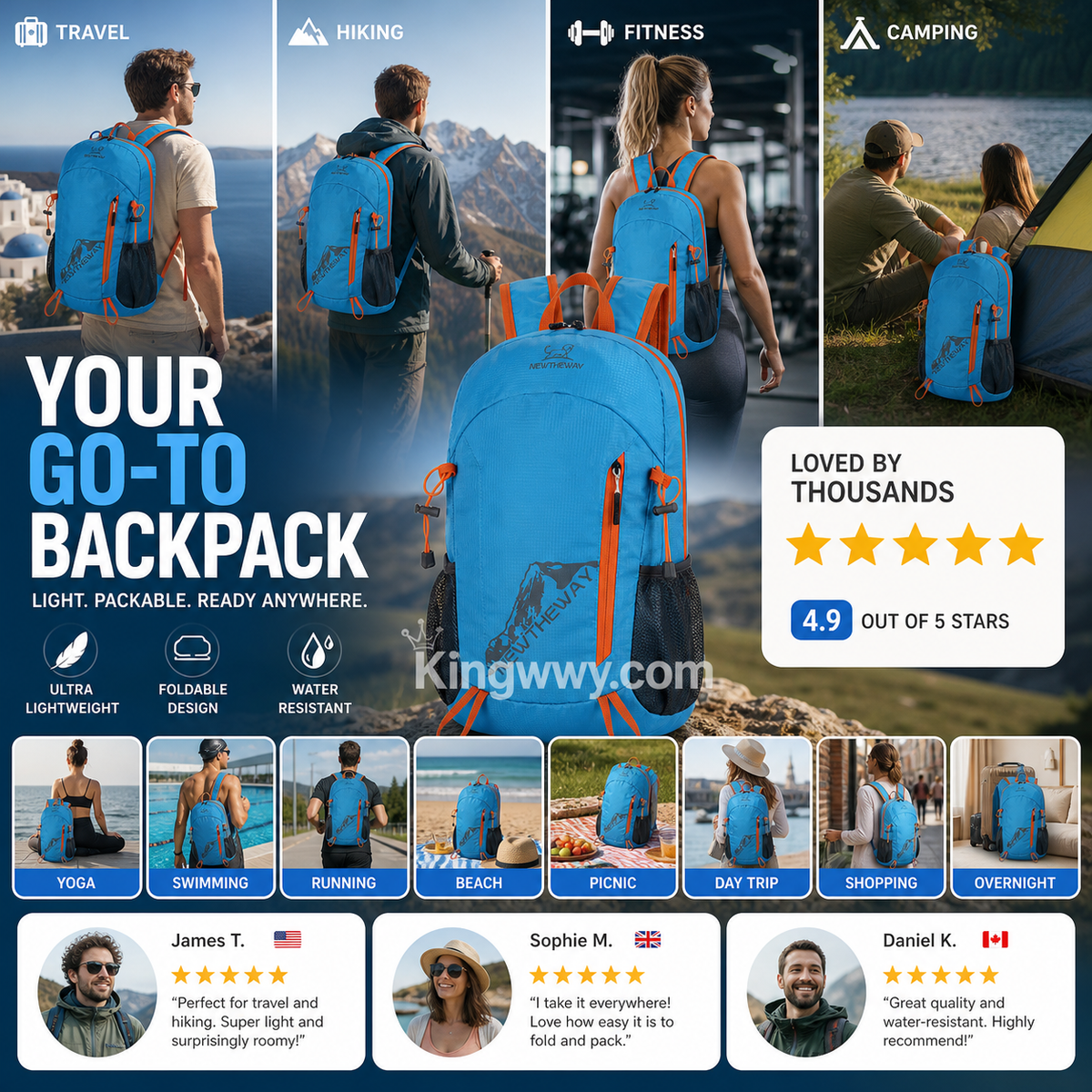 🎒🥚 Foldable Waterproof Hiking Backpack — folds down to egg‑size, travel light