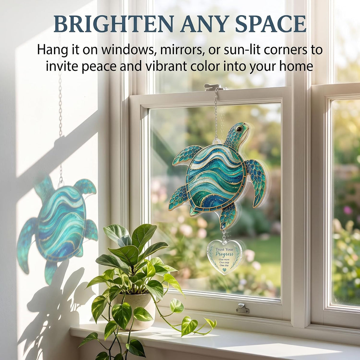 🌈 Inspirational Acrylic Faux Stained-Glass Suncatcher — Window Hanging Decor with Story Card & Gift Box