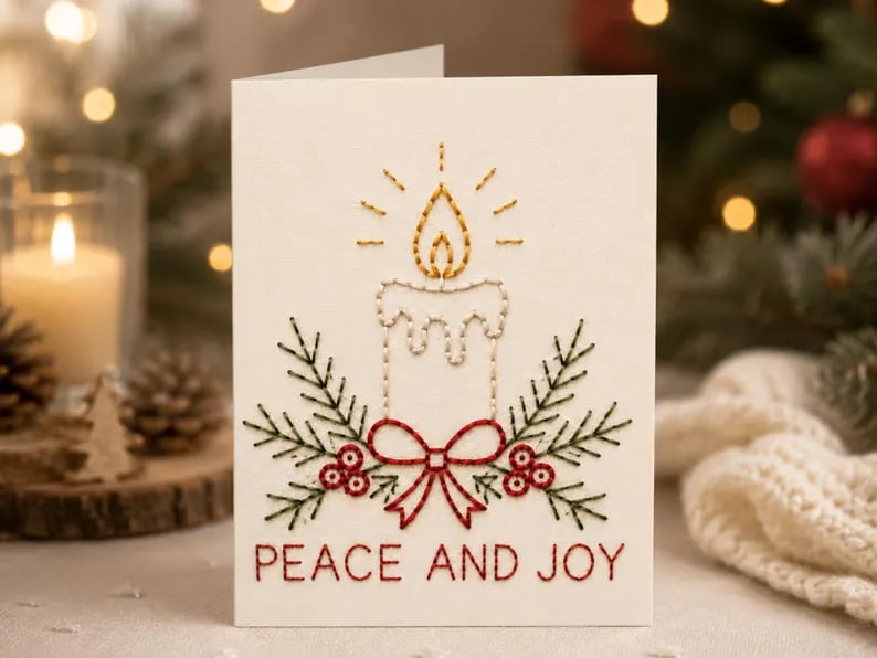 🎄 DIY Christmas Embroidery Card Kit--stitch your own heartfelt Christmas cards🩷