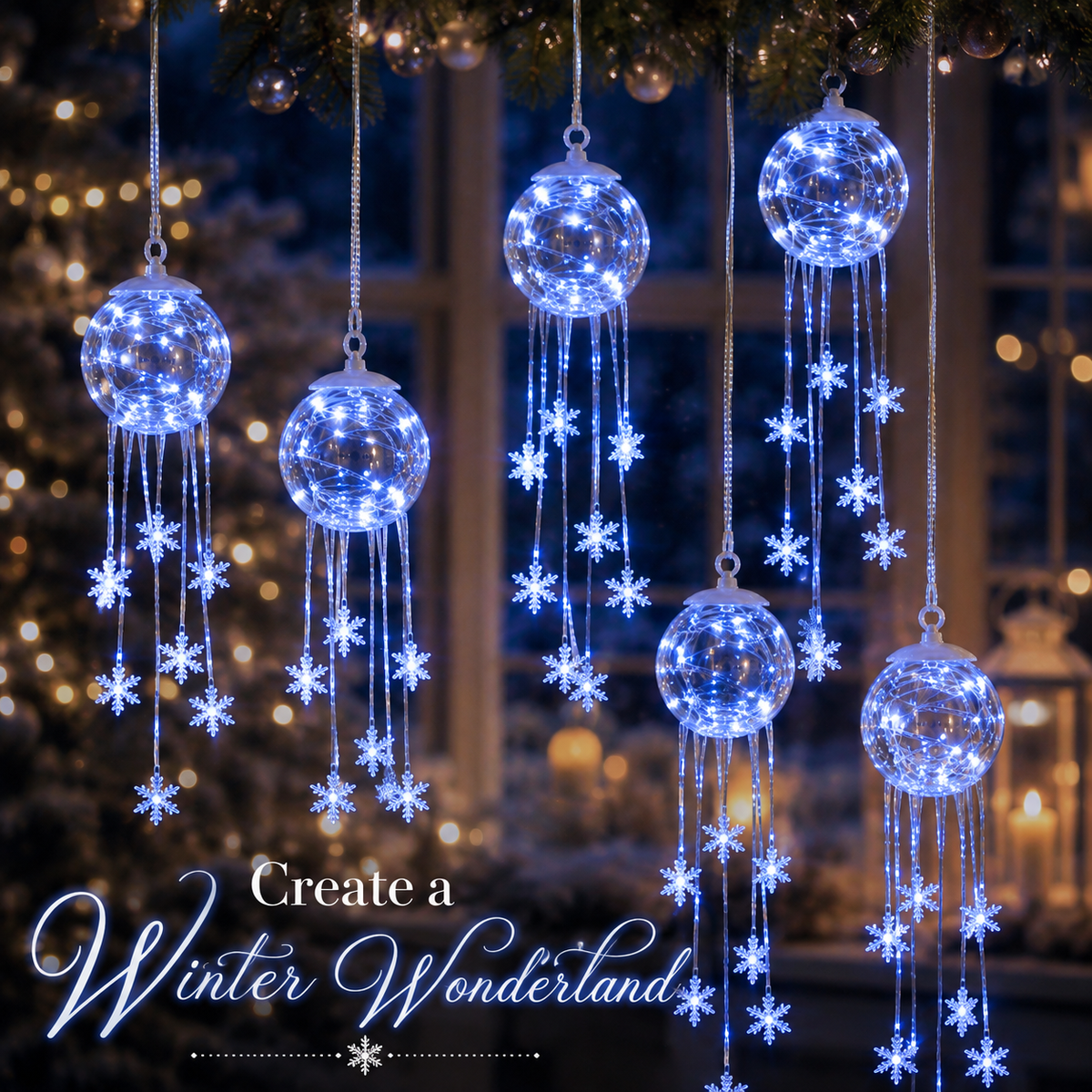 ❄️Winter Magic Snowflake Cascade – LED Hanging Christmas Ornament💎