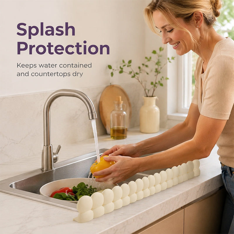 🏡Flexible Silicone Sink Splash Guard – Keep Your Worktops Dry & Splash-Free! 💧✨