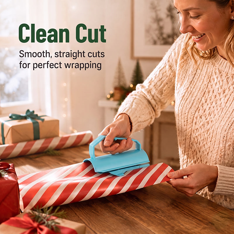 🎁 Portable Roll Wrapping Paper Cutter — Clean, straight cuts in seconds! ✨✂️