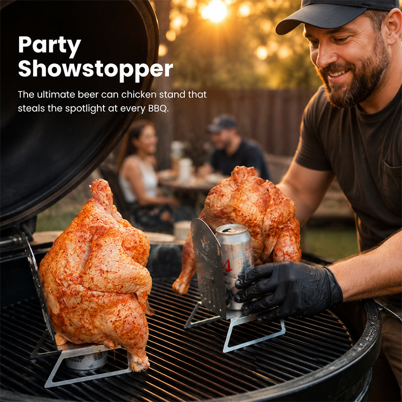 🍻Beer Can Chicken Roaster Stand – Enjoy Crispy Skin & Super Tender, Juicy Meat! 🍗✨