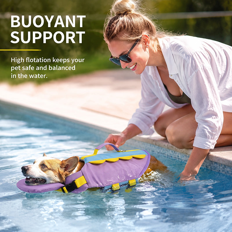 🐶🏊‍♂️Animal Design Dog Life Flotation Vest — High Buoyancy & Top Rescue Handle! ✨