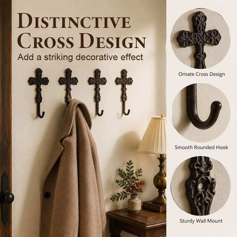 🖤🏡 Vintage Cross Hook Wall Mount