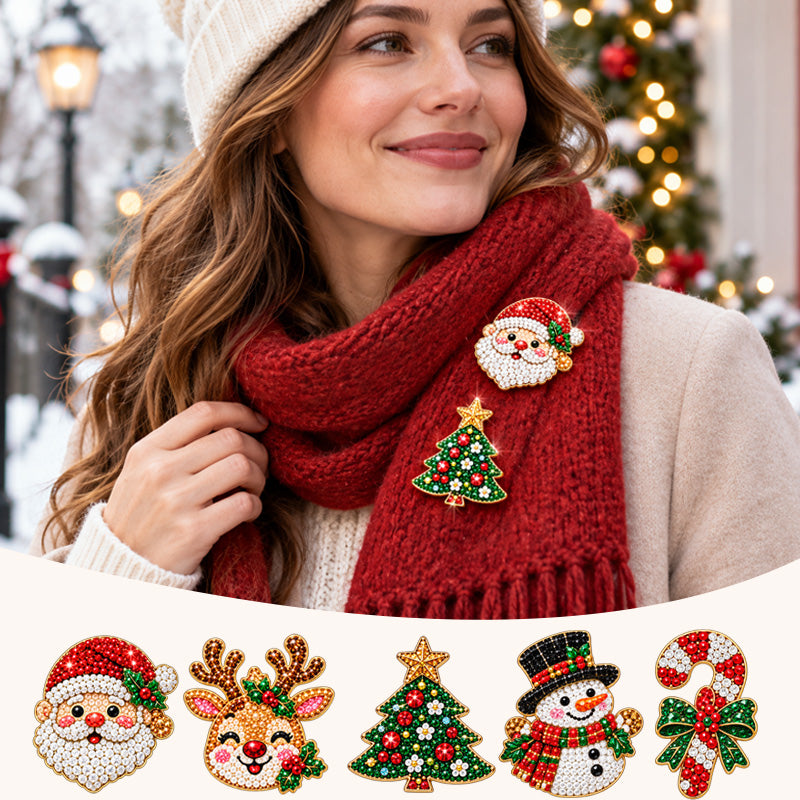 🎄💎 DIY Christmas Diamond Painting Brooch Kit--create your own sparkling holiday brooch