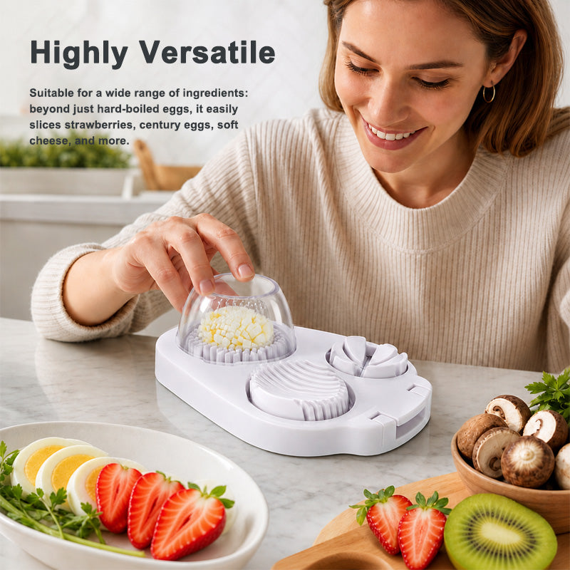 🥚3-in-1 Multifunctional Egg Slicer & Dicer - Perfect for Salads & Garnishes 🔪