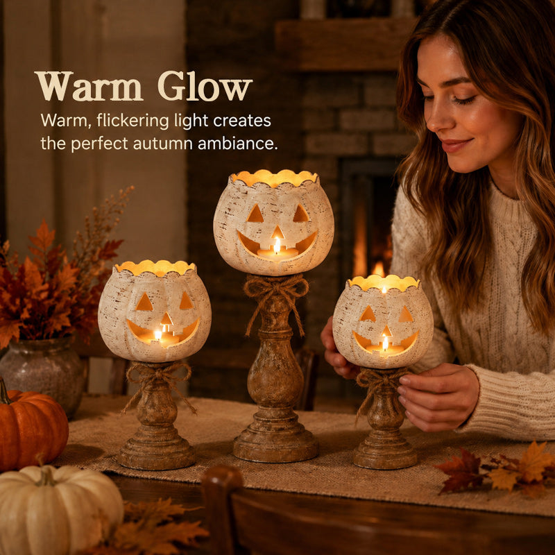 🎃🕯️Cute Halloween Pumpkin Candle Holder – Cozy Autumn Glow & Festive Charm! ✨