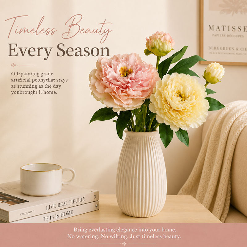 🌸 Artificial Peony Flowers Foil Edges - High-Quality Home Decor