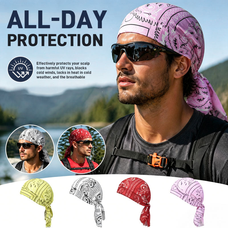 1+1 FREE OFFER! 🎁 Own the road, forget the sweat. 🚴‍♂️💨 Stretch pirate hat for outdoor sports