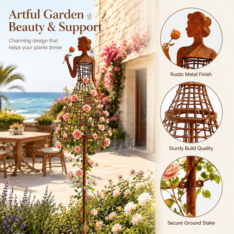 🌹Rust-Style Female Dress Plant Climbing Trellis - Outdoor Garden Decor