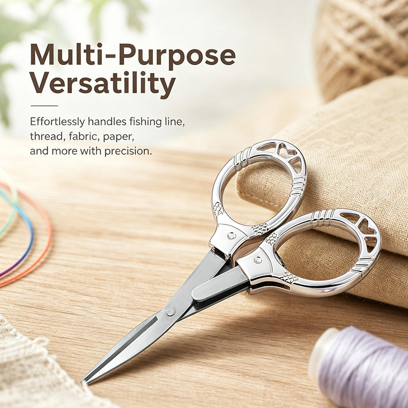 ✂️Portable stainless steel folding scissors in the shape of a kissing fish 🐟