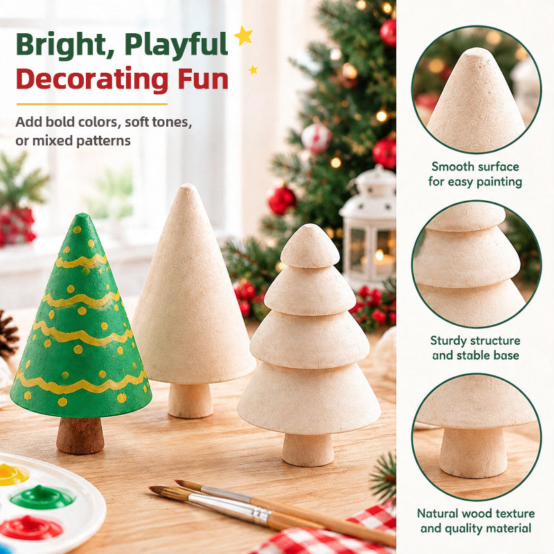 🎄🎨 DIY Wooden Christmas Tree Set — Color Your Christmas Your Way