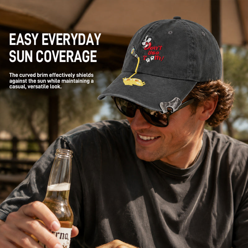 🧢 🍺Adjustable Outdoor Sun Hat-Built--In Bottle Opener Baseball Cap