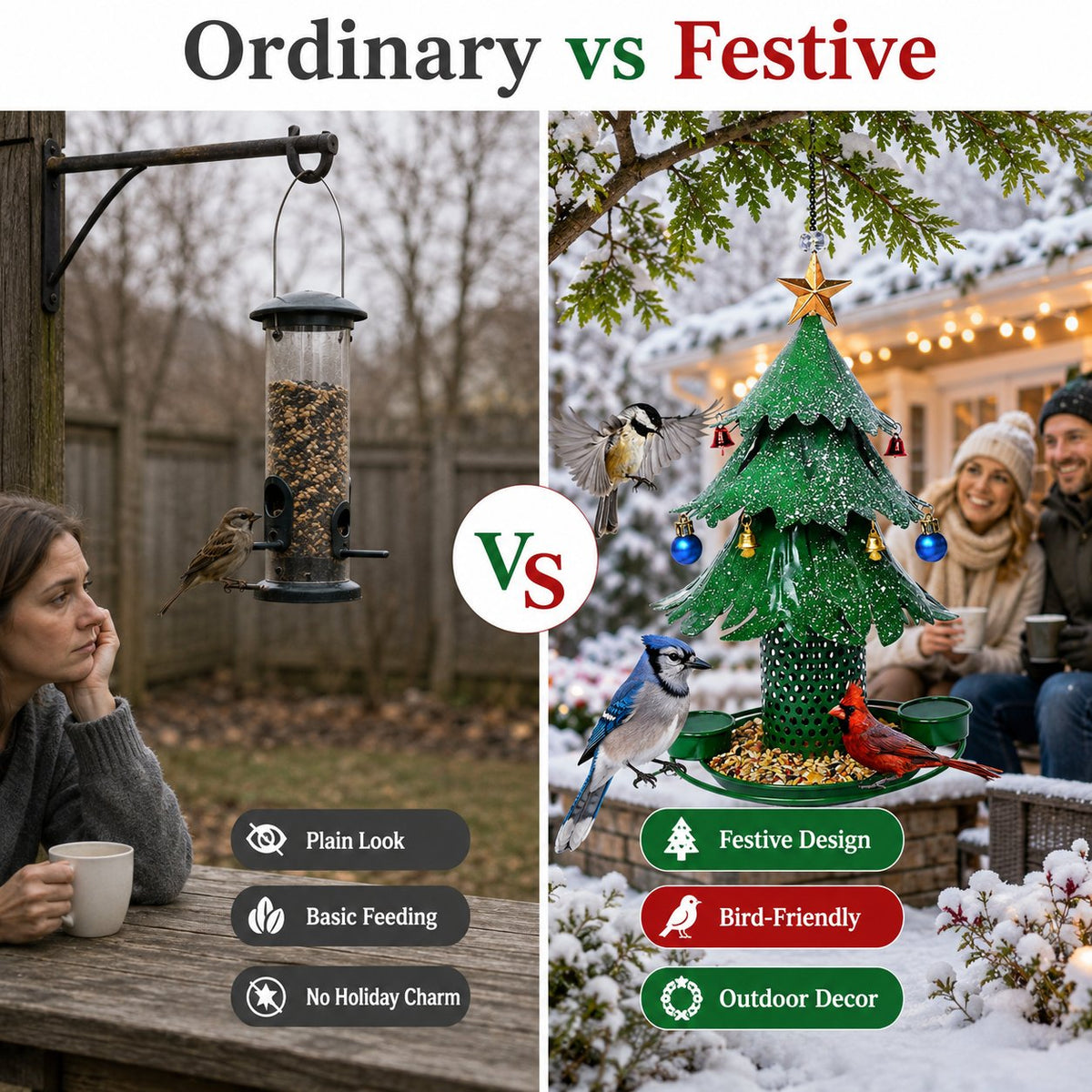 🎄 Christmas Tree Bird Feeder — Bring Magical Winter Wildlife to Your Window! ✨🕊️