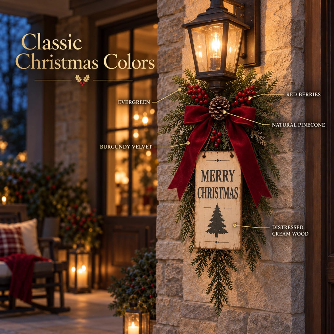 🎄🏮 Vintage Christmas Lantern Swag--make your entrance feel like Christmas again