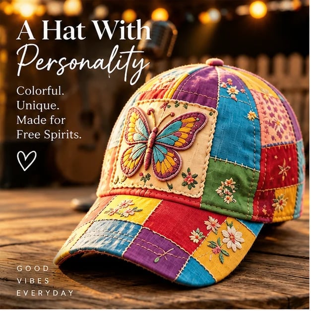 🌈Coat of Many Colors – Butterfly Cap, A Unique Statement for Every Wear🦋