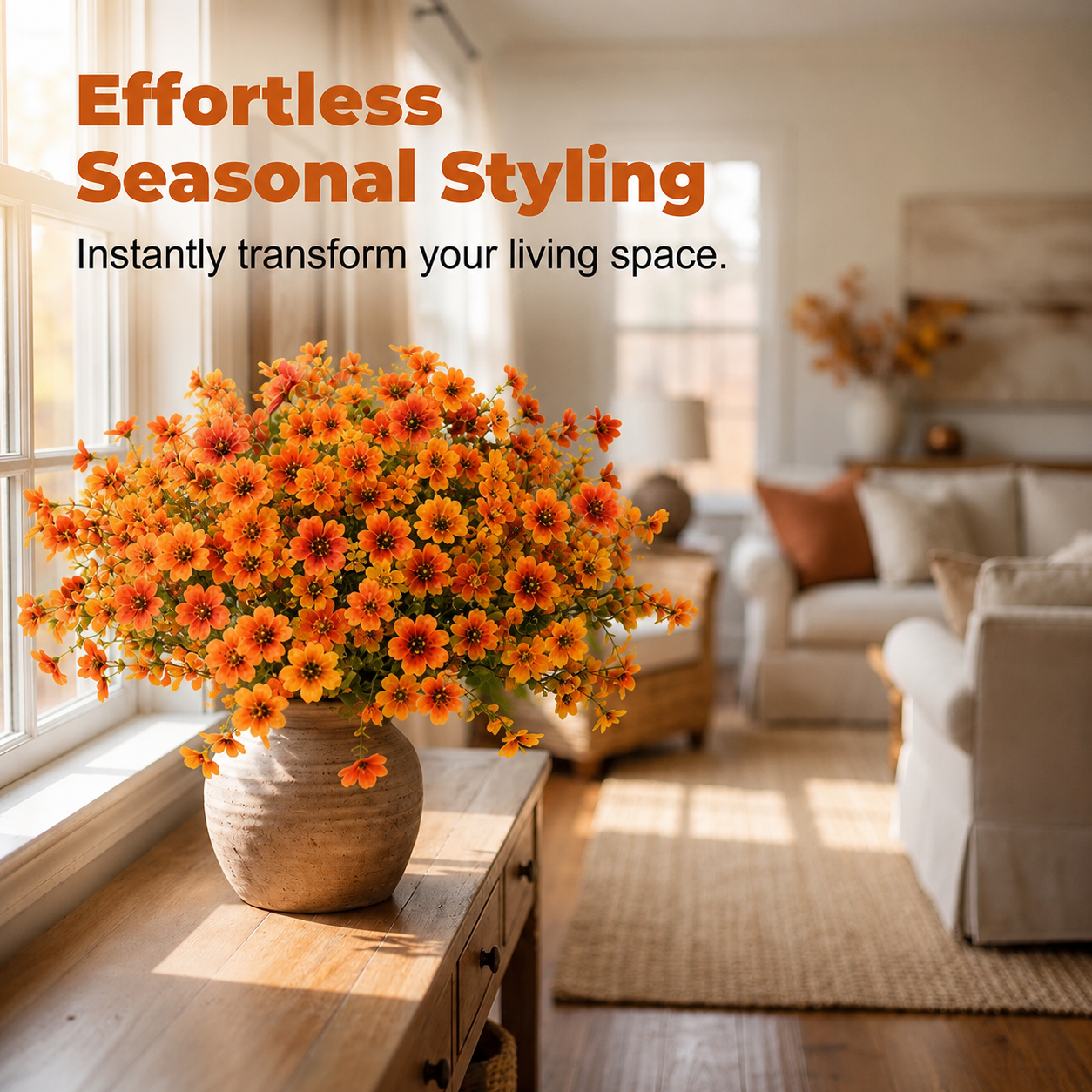 🏆 50K+ SOLD! 💐Lifelike UV-Resistant Sunset Mums – Waterproof, Windproof & Perfect for Fall Decor 🍂