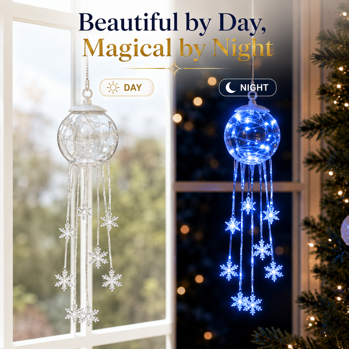 ❄️Winter Magic Snowflake Cascade – LED Hanging Christmas Ornament💎
