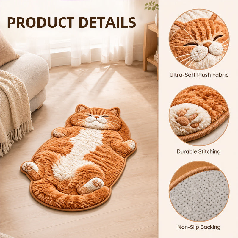 🐱 Cat-Shaped Absorbent Floor Mat – A Sleepy Cat Welcome for Your Doorway or Bedside