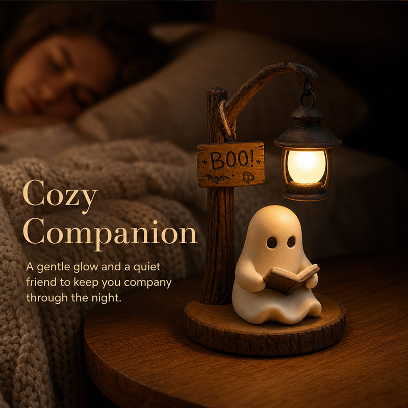 🔮Halloween Ghost Reading Lamp | Spooky & Cozy Tabletop Decor Figurine with Lantern Night Light