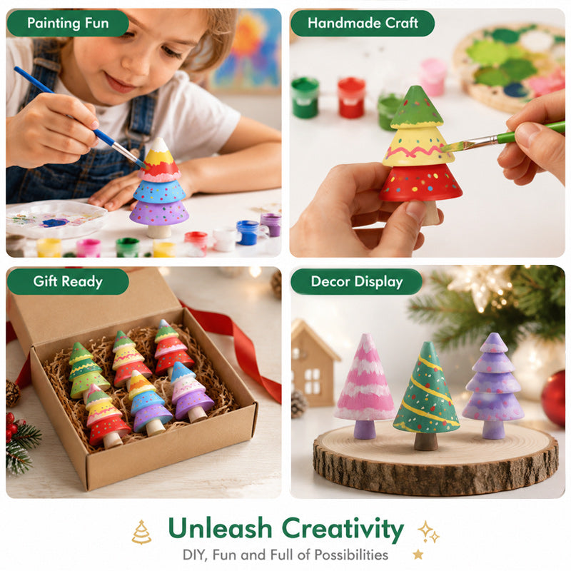 🎄🎨 DIY Wooden Christmas Tree Set — Color Your Christmas Your Way