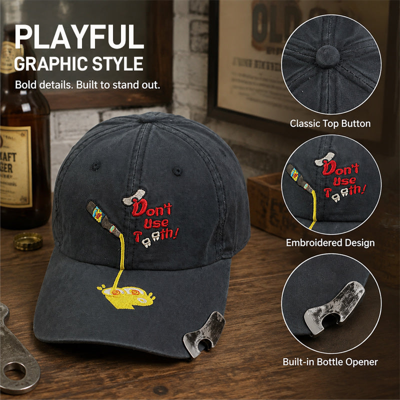 🧢 🍺Adjustable Outdoor Sun Hat-Built--In Bottle Opener Baseball Cap