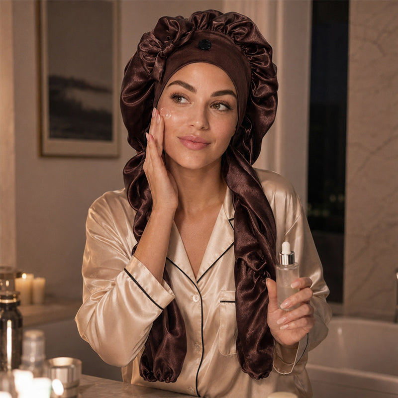 ✨Silk Sleeping Cap | ❤️Say goodbye to tangled hair and enjoy a long-lasting, luxurious sleep!