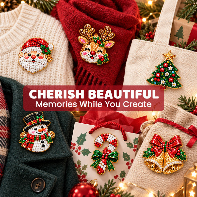 🎄💎 DIY Christmas Diamond Painting Brooch Kit--create your own sparkling holiday brooch