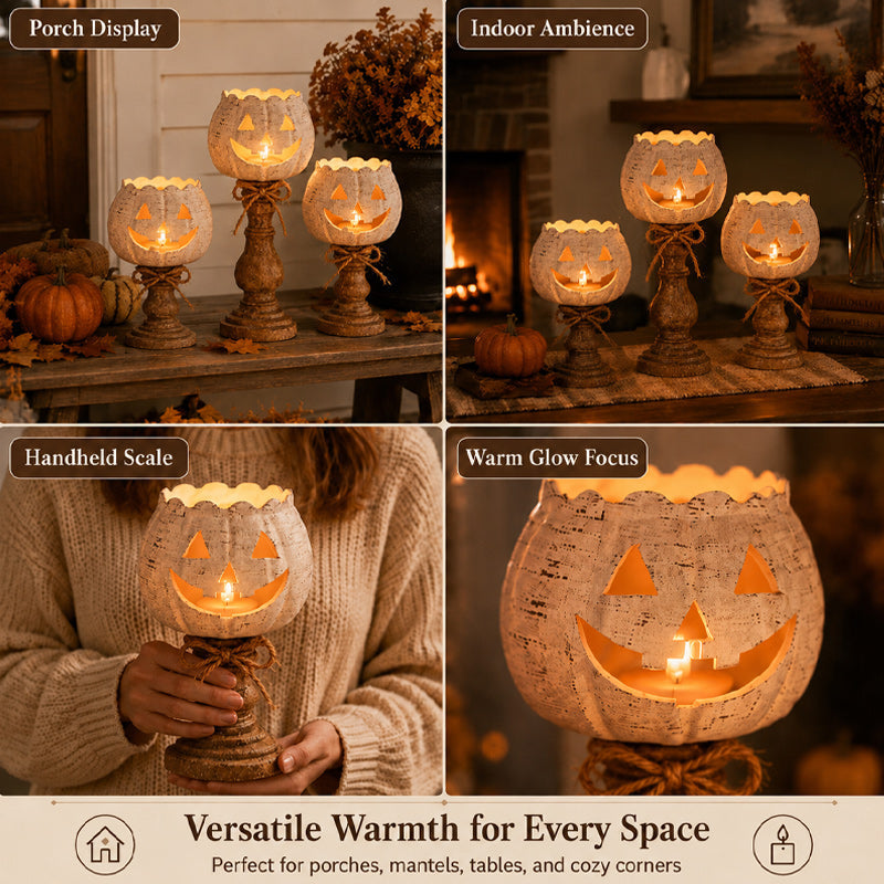 🎃🕯️Cute Halloween Pumpkin Candle Holder – Cozy Autumn Glow & Festive Charm! ✨