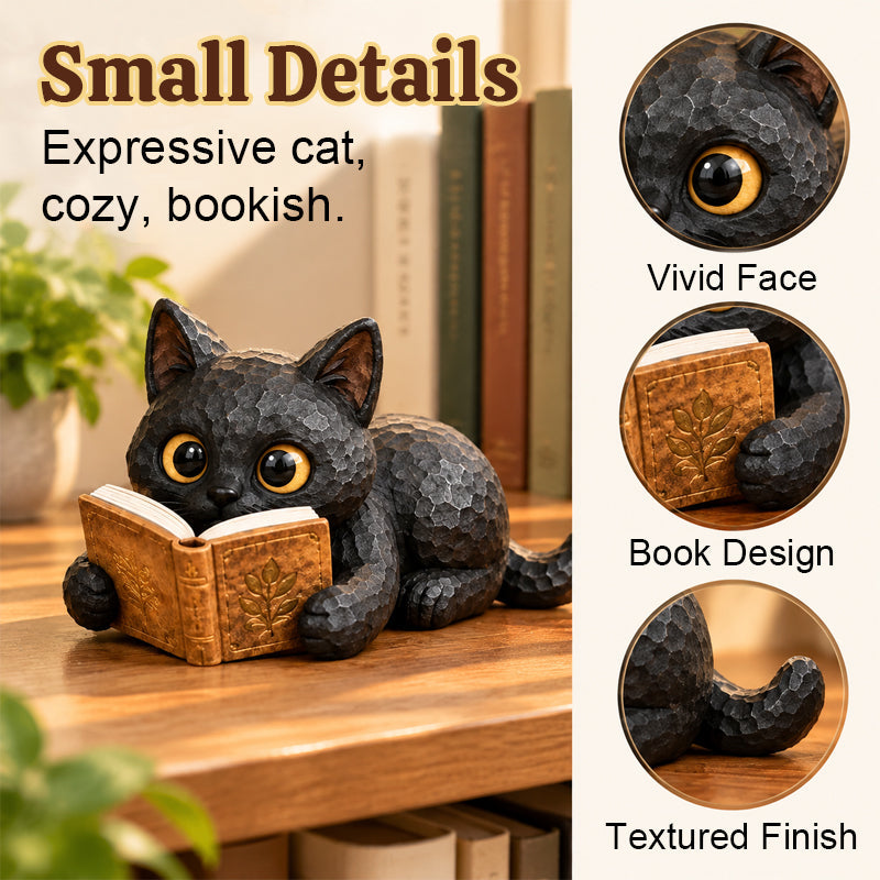 🐱📚Reading Cat Figurine – Always Time for One More Chapter