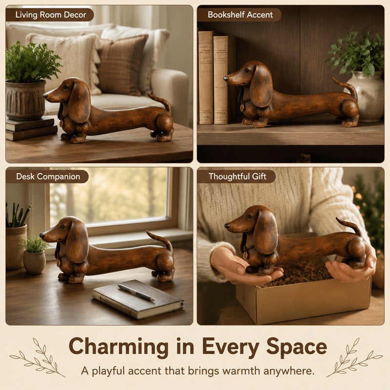 🐶🏡 Dachshund Decor Figurine — vintage warmth and quiet companionship for your shelves
