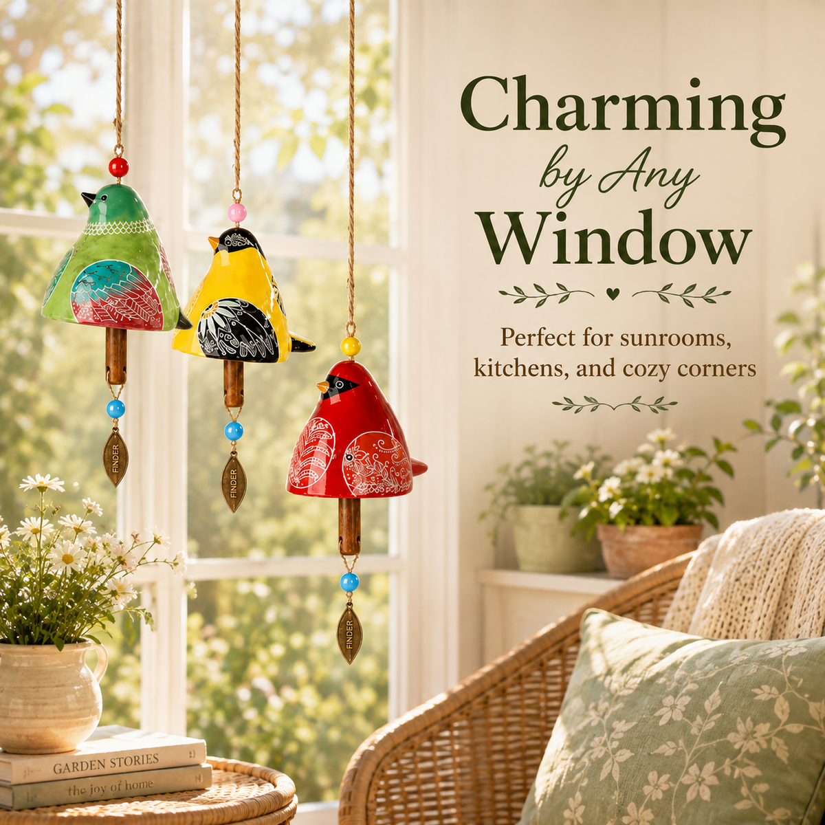 🐦🎨 Garden Songbird Wind Chime--a touch of colour and song for porch and garden