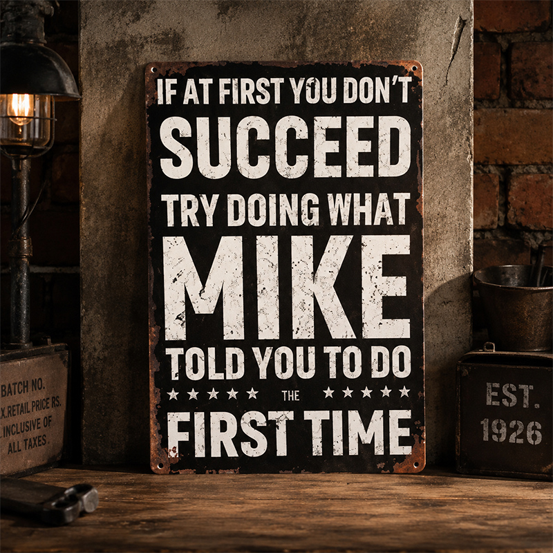😄 Vintage Witty Metal Wall Sign — Instant Humour & Personality for Your Office or Garage! ✨🛠️