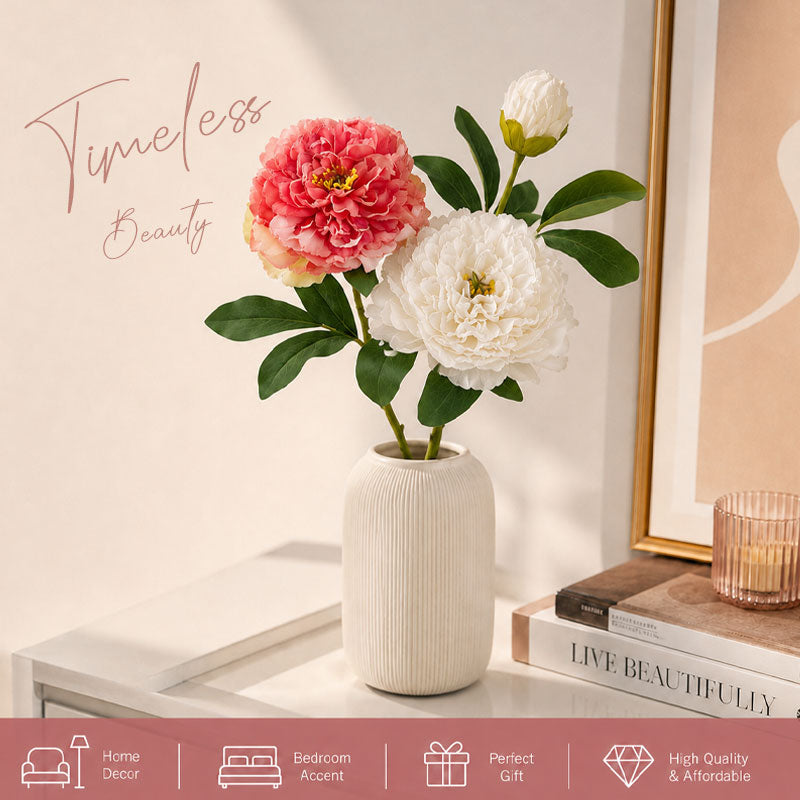 🌸 Artificial Peony Flowers Foil Edges - High-Quality Home Decor