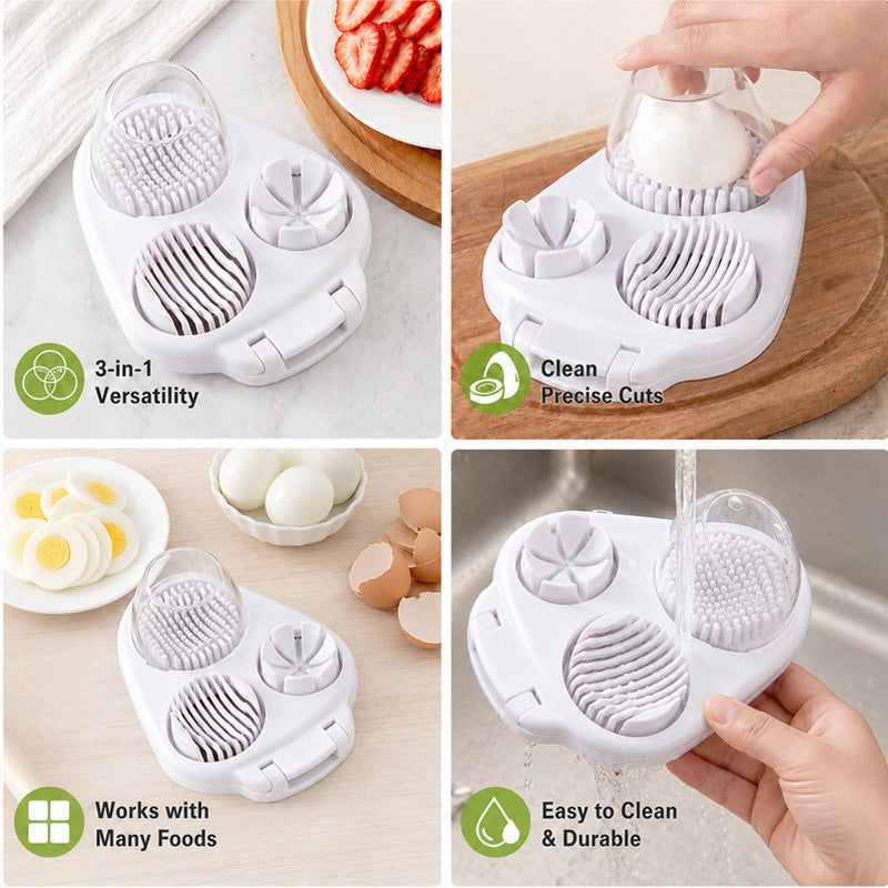 🥚3-in-1 Multifunctional Egg Slicer & Dicer - Perfect for Salads & Garnishes 🔪