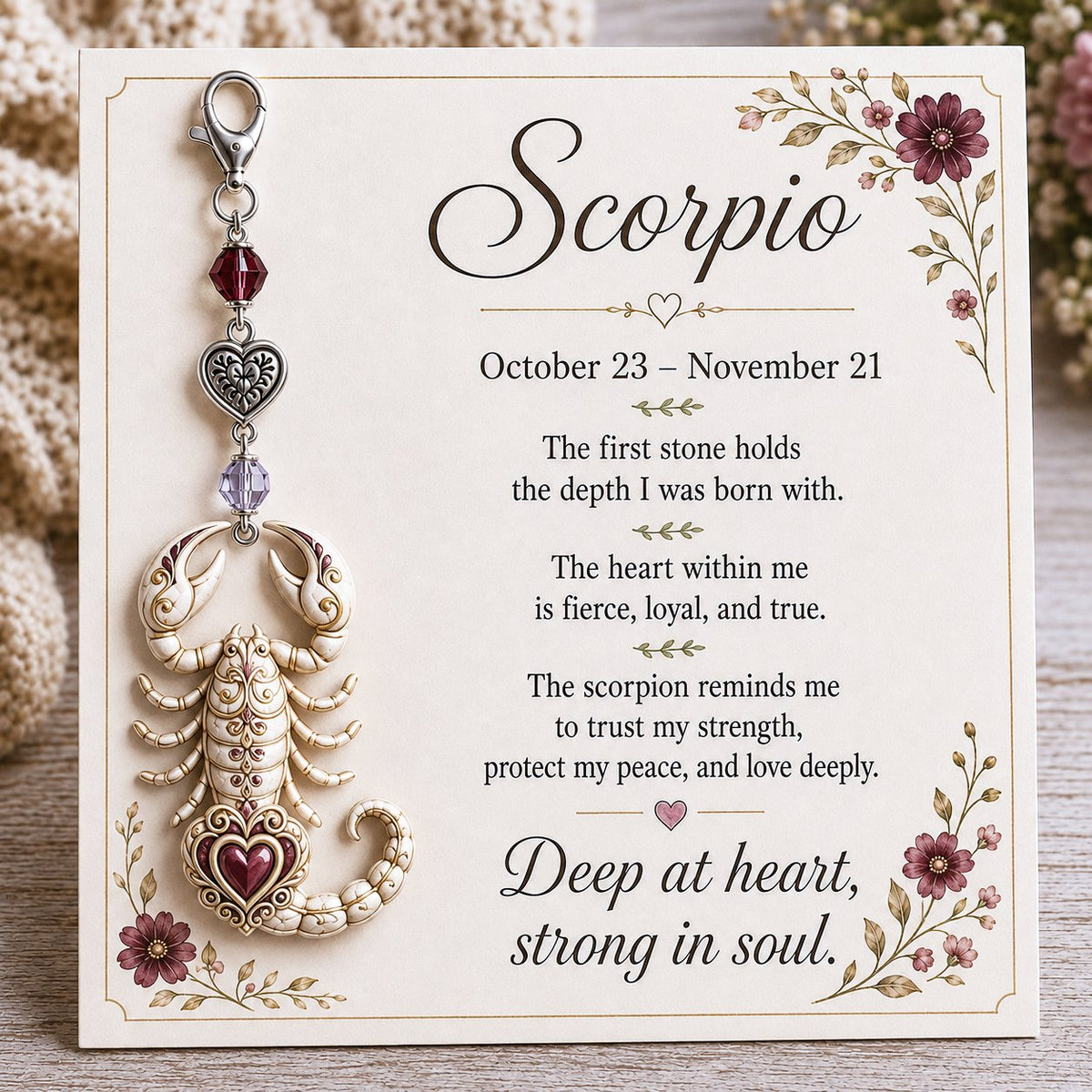 🌙💎 A small charm tailor-made for her – Zodiac Charm Commemorative Card