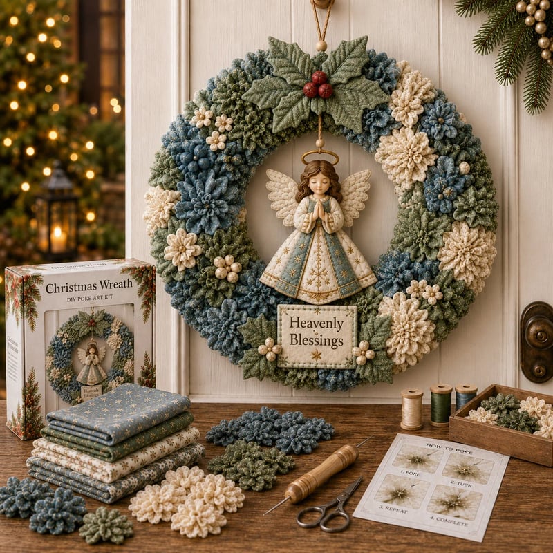 🎄 DIY Christmas Wreath Kit with Pinboard Art – Handmade Christmas Window Decoration