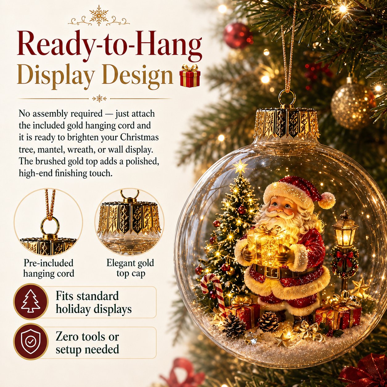 🎄 Illuminated Christmas Diorama Bauble — Instant Warm Glow & Festive Magic! ✨🕯️