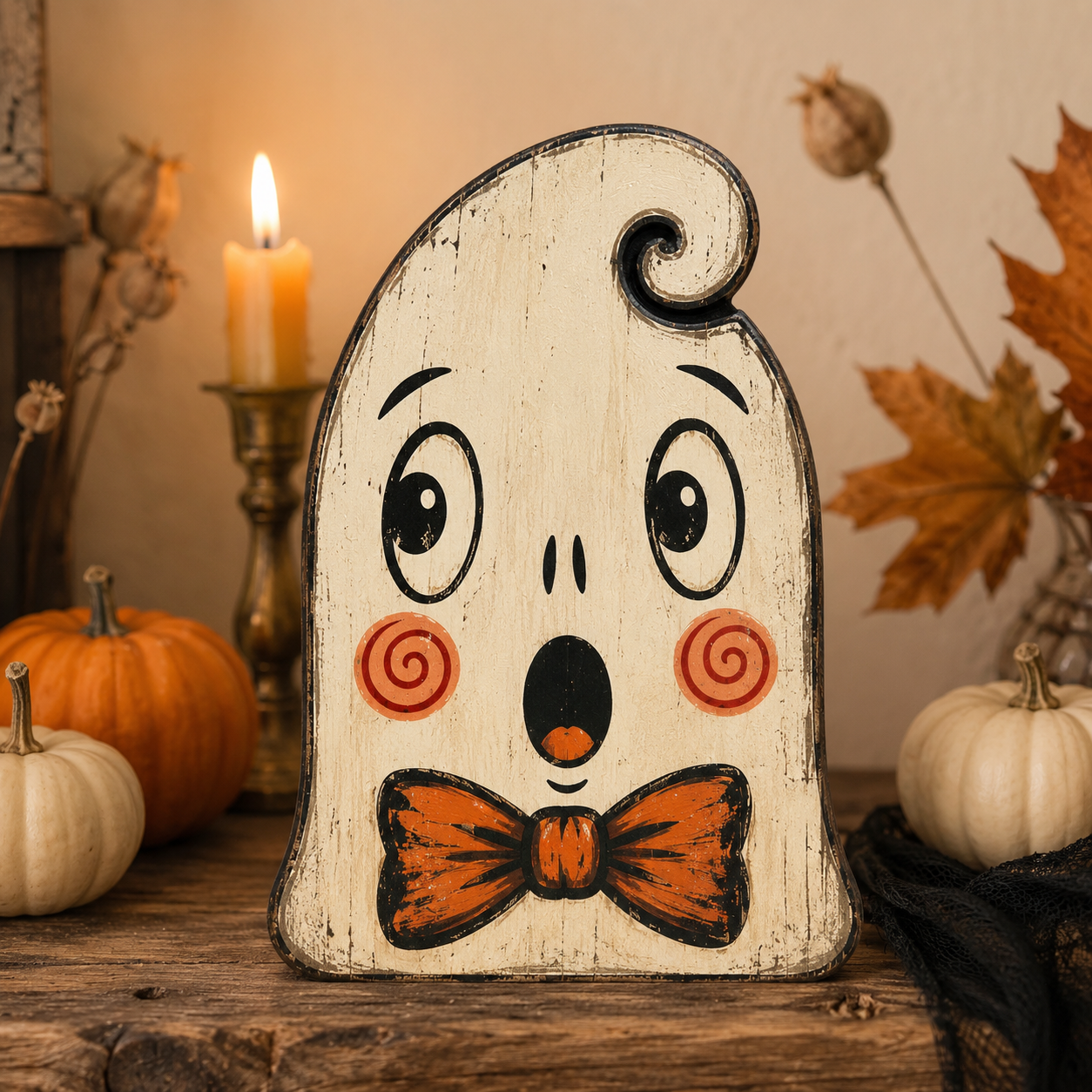 🎃 Vintage Wooden Halloween Figurines — Add Retro Nostalgic Charm to Your Tabletop! 🍂
